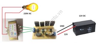 Mạch Tăng Áp 12VDC Lên 220VAC sử dụng 4 Transistor D718 350w, mạch nghịch lưu