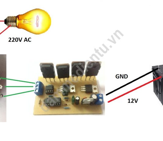Mạch Tăng Áp 12VDC Lên 220VAC sử dụng 4 Transistor D718 350w, mạch nghịch lưu