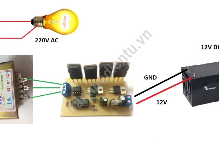Mạch Tăng Áp 12VDC Lên 220VAC sử dụng 4 Transistor D718 350w, mạch nghịch lưu