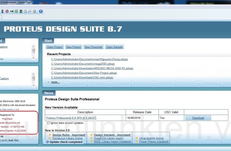Hướng dẫn Download và cài đặt Proteus 8.7 Full Key Cr@ck